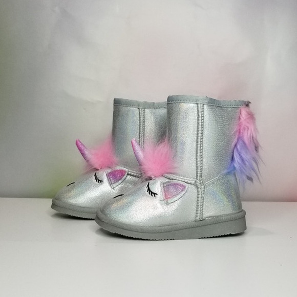 Toddler 3D Cozy Glitter Unicorn Boots Size 7T Brand New - Picture 1 of 8